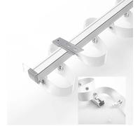 Sistema Rieles De Cortina Con Cierre A Presión, Riel De Cortina De Aluminio Silencioso, Riel Recto Para Techo O Pared Para Caravana, Ducha Y Oficina(Ceiling,145cm/4.7ft)