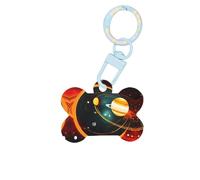 Sistema Solar Júpiter Saturno Impresión Moda Perro Etiquetas Acrílico Llavero Perro Forma de hueso de doble cara Etiquetas de patrón para perros y gatos