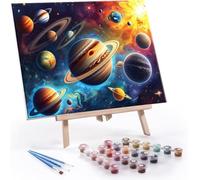 Sistema solar Kit de Pintura por Números para Adultos en Lienzo con Pigmento Acrílico, cuadros de lienzo para principiantes y adultos Pintura al Óleo DIY para Decoración del Hogar 35x50cm D-790