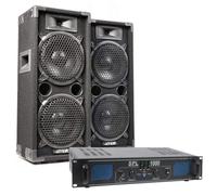 Sistema sonido Max MAX28 800W + Amplificador SkyTec SPL1000 1000W Cable 10m