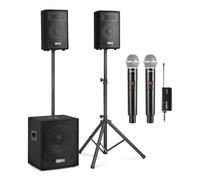 Sistema sonido Vonyx VX0812BT 800W Bluetooth USB/SD con micrófonos inalámbricos