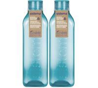 Sistema Square Botella agua 1 Litro | Hermética Botella agua niña | Piedra azul turquesa | 1 unidad (Paquete de 2)