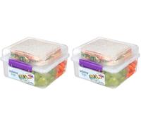Sistema TO GO Cube Max fiambrera | Recipiente de estilo Bento para guardar alimentos de 2 l con separadores y tarrina para yogur hermética | Sin BPA | colores surtidos (Paquete de 2)