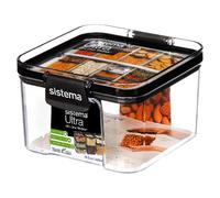 Sistema Tritan Cuadrado Muy Bote Transparente Negro Vidrio Plástico Almacenaje