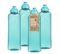 Sistema Twist 'n' Sip Squeeze Sport botellas de agua | Botellas de agua para niños | 480 ml | Sin BPA | Fabricadas con plástico reciclado | Teal Stone | 4 unidades