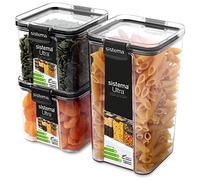 Sistema Ultra recipientes de Almacenamiento herméticos de Tritan para despensas y cocinas | 3 recipientes de plástico para Guardar Alimentos (1 de 1,3 l + 2 de 700 ml) | Apilables | Sin BPA