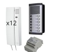 Sistemas Atis Pro Kit de Portero Automático - 2 Hilos, citymax fácil instalación, para viviendas y comunidades,Digital, Secreto de conversación. (12 viviendas)