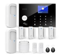 Sistemas de Alarma para el Hogar, Sistema de Seguridad Inalámbrico WiFi/gsm SMS con Detector de Movimiento, Sirena de Alarma de 120 dB, Mando a Distancia Inteligente, Invitación por Voz(12 Piezas)