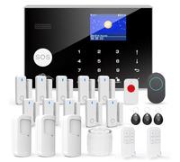 Sistemas de Alarma para el Hogar, Sistema de Seguridad Inalámbrico WiFi/gsm SMS de 22 Piezas con Detector de Movimiento, Sirena de Alarma de 120 dB, Mando a Distancia Inteligente, Invitación por Voz