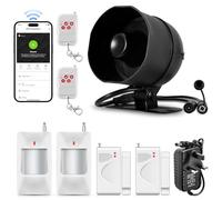 Sistemas de alarma WiFi Kit antirrobo de seguridad para garaje, cobertizo, hotel, tienda, apartamento, bocina de sirena resistente a la intemperie con sensor de contacto de puerta de control remoto