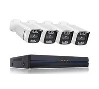 Sistemas de cámaras CCTV, Cámara de videovigilancia PoE 4K 8MP 5MP Color visión Nocturna Seguridad Exterior CCTV IP NVR H.265 P2P Set Kit de de Altavoces(1T,4 Camera 5MP)