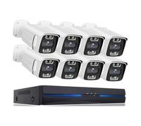 Sistemas de cámaras CCTV, Cámara de videovigilancia PoE 4K 8MP 5MP Color visión Nocturna Seguridad Exterior CCTV IP NVR H.265 P2P Set Kit de de Altavoces(4T,8 Camera 5MP)