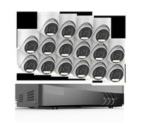 Sistemas de cámaras CCTV, De Seguridad DVR Ultra HD de 16 Canales con 16 Uds. Kit de cámara de Seguridad Interior y Exterior con visión Nocturna a Todo Color Super HD de 6MP(1T,CR1CW)