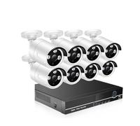 Sistemas de cámaras CCTV, Kit de de cámaras de Seguridad PoE de 8 Canales, 4MP, H.265, cámara IP PoE, IR for Exteriores, Impermeable, vídeo CCTV for el hogar, Juego NVR de vigilancia P2P(2T)