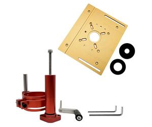 Sistemas de elevación de enrutador mejorados para motores de 63,8-65 mm de diámetro con placa de aleación de aluminio y accesorios de mesa de enrutador preciso