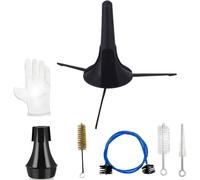 Sistemas de limpieza de trompetas, 7 herramientas esenciales con patas desmontables, cepillos silenciosos para protección deslizante y cuidado, accesorios de cuidado de trompeta aptos para viajes