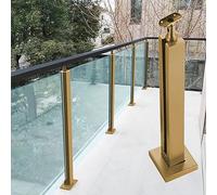 Sistemas De Postes De Barandilla De Vidrio Para Plataforma De Patio, Dorados, Kit De Abrazadera Para Barandilla De Vidrio Para Escalera De Piscina Exterior, Restaurante, Barandilla De Vidrio Cuadrada