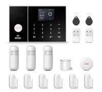 Sistemas de seguridad para el hogar, kit de alarma Smart Wifi 4G DIY con detector de movimiento, sensor de ventana de puerta, control remoto, sin tarifa mensual