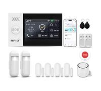 Sistemas de seguridad para el hogar Sistema de alarma para seguridad del | Pantalla táctil de 4.3 pulgadas | SOS | Alertas instantáneas de aplicación | Sistema inteligente inalámbrico | Funciona con