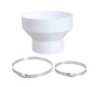 Sistemas de ventilación, adaptador de manguera de 150 mm hasta 100 mm, con 2 abrazaderas metálicas estables para altas prestaciones, componente de sistema de ventilación de conexión de tubería