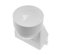 Sistemas de Ventilación conector rectangular plano de 110 x 55 mm a conducto redondo de Ø100 mm con entrada corta horizontal de tubería, acoplamiento de salida - para calefacción y refrigeración