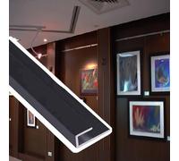 sistemas para colgar cuadros Kit De Rieles Para Galería De Imágenes En Forma De L De 10 Mm De Ancho, Longitud 30 50 150 300 400 Cm, kit Para Colgar Arte(Black,L 400 cm)