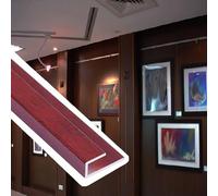 sistemas para colgar cuadros Kit De Rieles Para Galería De Imágenes En Forma De L De 10 Mm De Ancho, Longitud 30 50 150 300 400 Cm, kit Para Colgar Arte(Red Wood,L 60 cm)