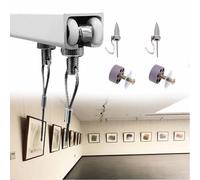 sistemas para colgar cuadros kit Para Colgar Cuadros Art Rail L 30 100 200 350 500 Cm, Riel Para Colgar Cuadros Para Montaje En Techo Con Cables/ganchos(White,L 40 cm)