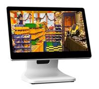 Sistemas POS de PC con pantalla táctil de 15,6 pulgadas para pequeñas empresas, System POS de caja registradora con pantalla táctil inteligente todo en uno, para restaurantes comerciales y minoristas