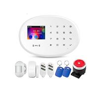 Sistemas Seguridad Hogar W204 Sistema De Alarma 4G WiFi Casa Inteligente Soporte Sensor Movimiento Puerta Sirena Etiqueta RFI(Kit 2)