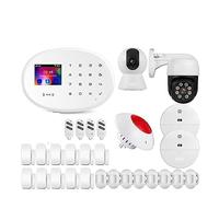 Sistemas Seguridad Hogar W204 Sistema De Alarma 4G WiFi Casa Inteligente Soporte Sensor Movimiento Puerta Sirena Etiqueta RFI(Kit 11)