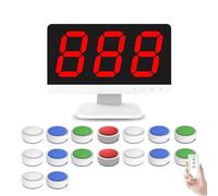 Sistemi de Juego de Preguntas Inalámbrico, Juego de Timbres con Respuestas de 3 a 16 Botones, Debate Inteligente con 4 Colores de Estado y 3 Modos de Respuesta(16 groups)