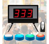 Sistemi Inalámbrico De Timbre Para Juegos De Respuesta A Preguntas; Control Remoto De 2,4 GHz. Respondedor De Respuesta Inteligente Para Aulas O Espectáculos; Admite El Grupo 5/6/8/10