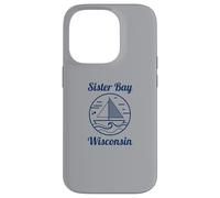 Sister Bay Wisconsin Sailboat and Waves Carcasa para iPhone 14 Pro