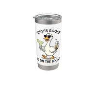 Sister Goose Is On Loose, divertido diseño de pato con vibraciones veraniegas Vaso térmico de acero inoxidable de doble pared
