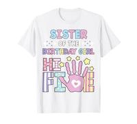 Sister Hi 5 The Birthday Girl Cute Pastel 5 Años Niños Camiseta