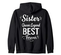 Sister Legend Queen Best Forever - Retro Family Bond Sister Sudadera con Capucha