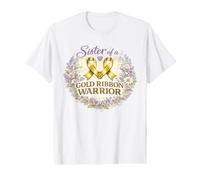 Sister of a Golden Warrior concienciación sobre el cáncer Camiseta gráfica económica