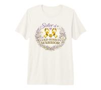 Sister of a Golden Warrior concienciación sobre el cáncer Camiseta Premium