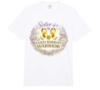Sister of a Golden Warrior concienciación sobre el cáncer Comfort Colors Adult Heavyweight T-Shirt