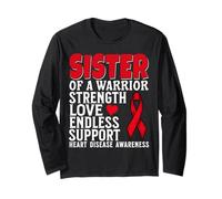 Sister of a Warrior Heart Disease Awareness Family Matching Manga Larga