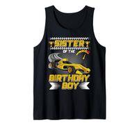 Sister of The Birthday Boy Race Car Party Family Matching Camiseta sin Mangas