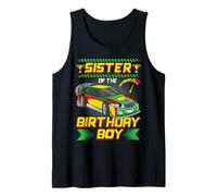 Sister of The Birthday Boy Race Car Party Family Matching Camiseta sin Mangas
