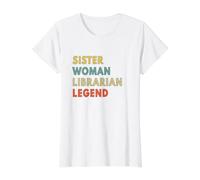 Sister Woman Librarian Legend Fruit of Loom Original T Hermana Mujer bibliotecaria Leyenda Camiseta gráfica económica, Mujer, Blanco, XL Mujer (Pack de 1)
