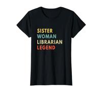 Sister Woman Librarian Legend Fruit of Loom Original T Hermana Mujer bibliotecaria Leyenda Camiseta gráfica económica, Mujer, Blanco, XL Mujer (Pack de 1)