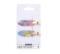 SISTER YOUNG Juego de 2 pinzas para el pelo de LILY para maquillaje, cuidado y peinado, pinzas antideslizantes suaves para el cabello, elegantes y prácticos (rosa puro)