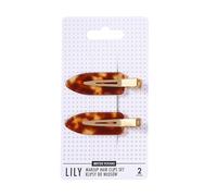 SISTER YOUNG Juego de 2 pinzas para el pelo de LILY para maquillaje, cuidado y peinado, pinzas antideslizantes suaves para el cabello, elegantes y prácticas, color marrón oscuro