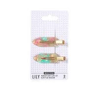 SISTER YOUNG Juego de 2 pinzas para el pelo de LILY para maquillaje, cuidado y peinado, pinzas antideslizantes suaves para el cabello, elegantes y prácticas, color verde
