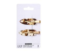 SISTER YOUNG Juego de 2 pinzas para el pelo de LILY, sin arrugas, para maquillaje, cuidado y peinado, pinzas antideslizantes, suaves para el cabello, elegantes y prácticos (café de MILK)