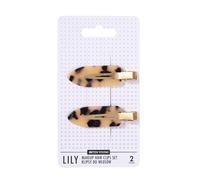 SISTER YOUNG Juego de 2 pinzas para el pelo de LILY, sin arrugas, para maquillaje, cuidado y peinado, pinzas antideslizantes, suaves para el cabello, elegantes y prácticos (LIGHT LEOPARD PRINT)